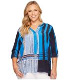 Nic+zoe - Plus Size Blue Blocks Top