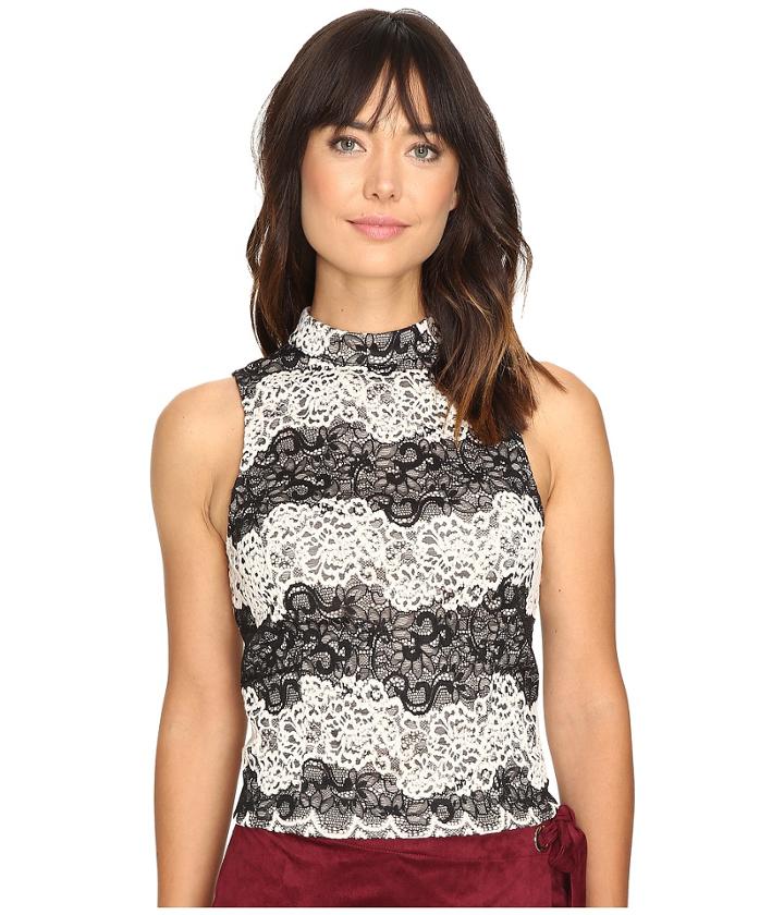 Kensie - Two-tone Embroidered Lace Top Ks9k4232