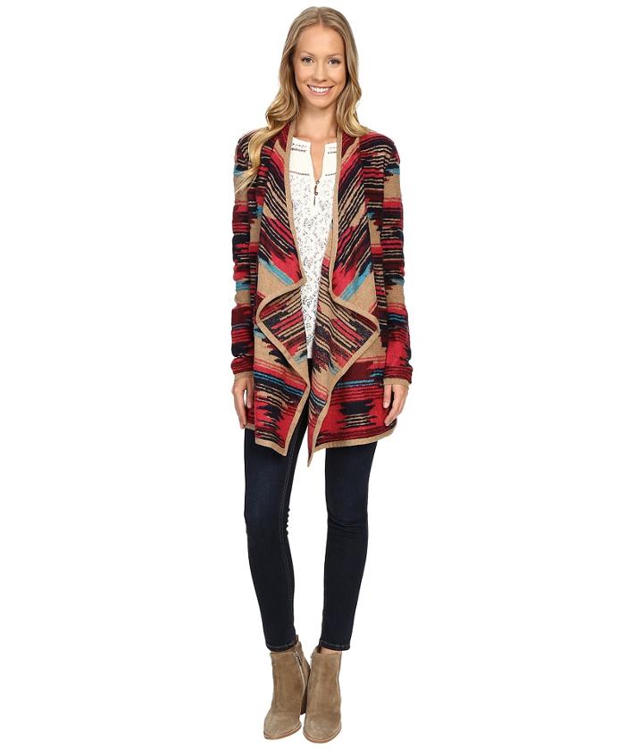 Lucky Brand - Aztec Drape Front Sweater