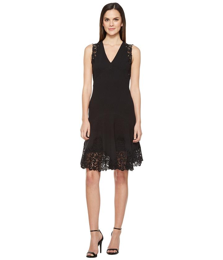 Rebecca Taylor - Sleeveless Text Dress W/ Lace