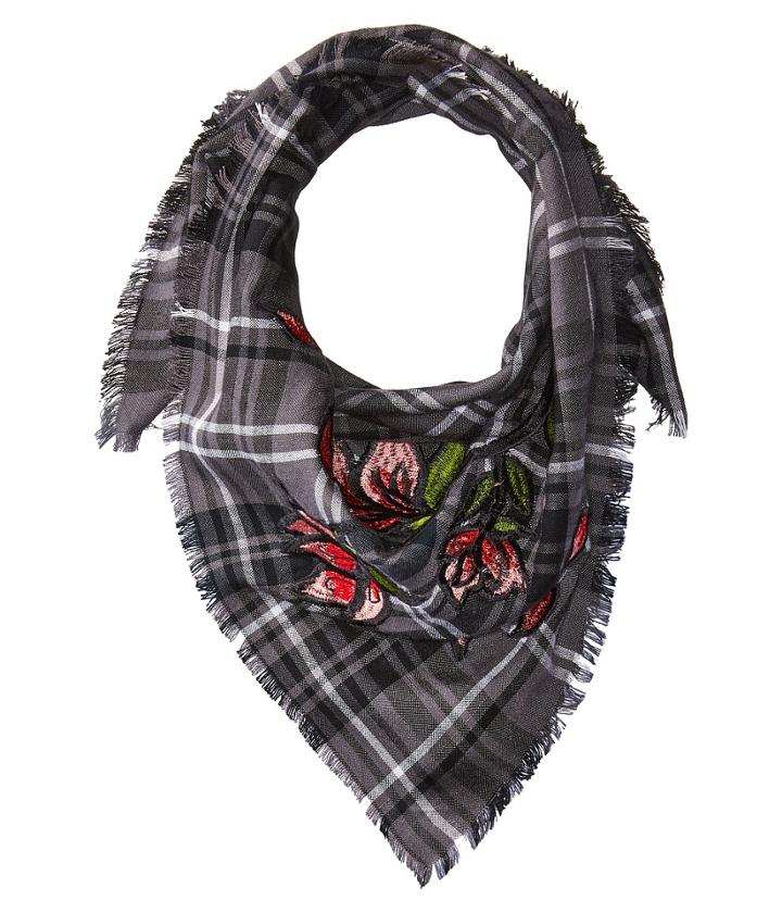 Bcbgeneration - Plaid Floral Embroidered Bandana