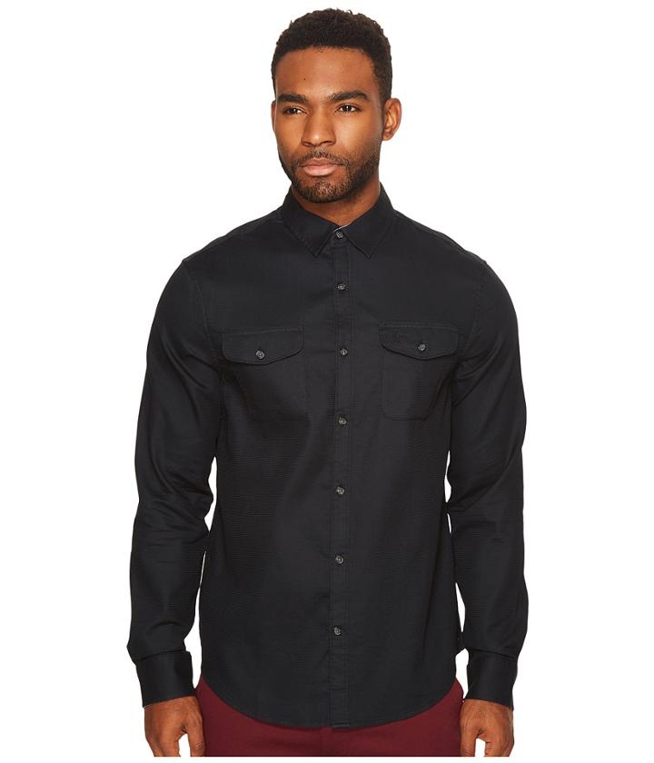 Original Penguin - Long Sleeve Waffle Cotton Dobby
