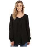 Stetson - Solid Crepe Long Sleeve Peasant Blouse