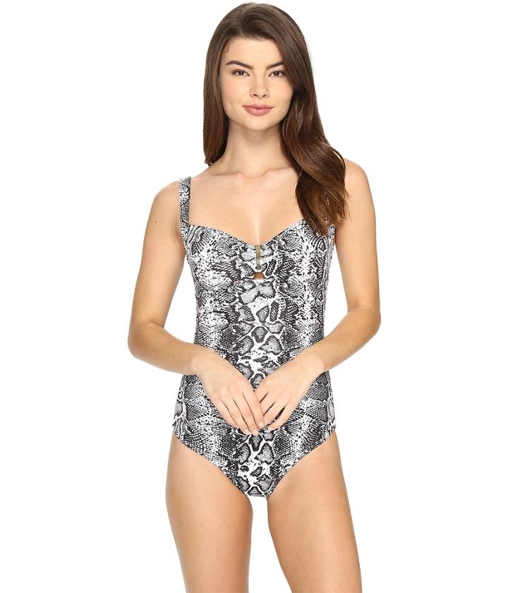 Tommy Bahama - Snake Charmer Over The Shoulder Shirred One-piece
