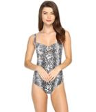 Tommy Bahama - Snake Charmer Over The Shoulder Shirred One-piece