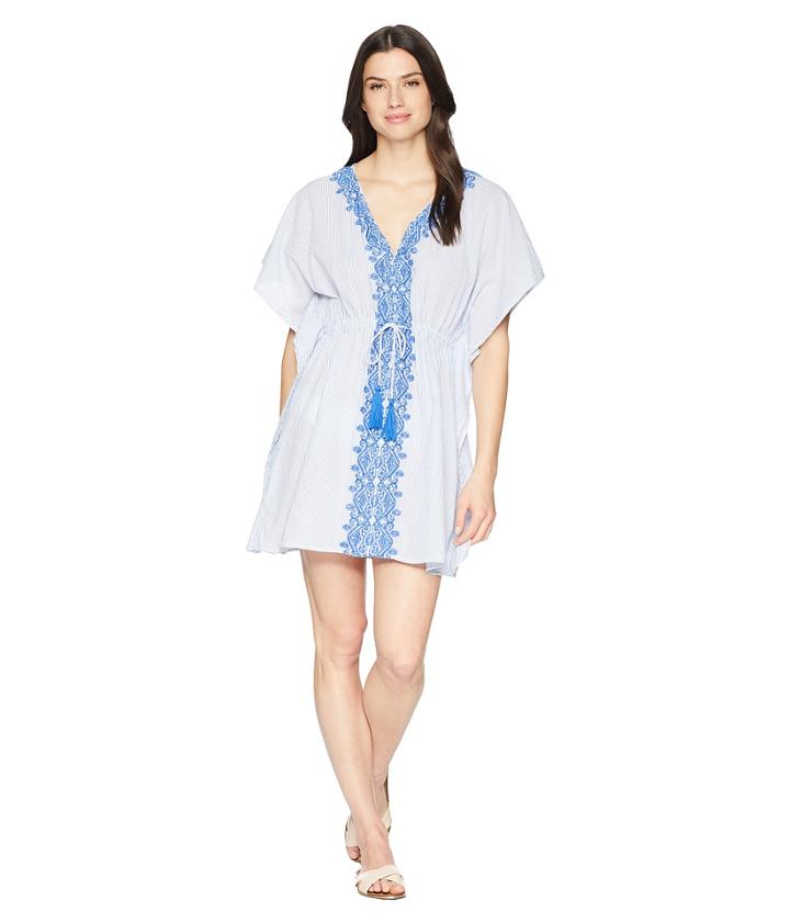 Lauren Ralph Lauren - Emroidered Yarn-dye Stripes Tunic Cover-up