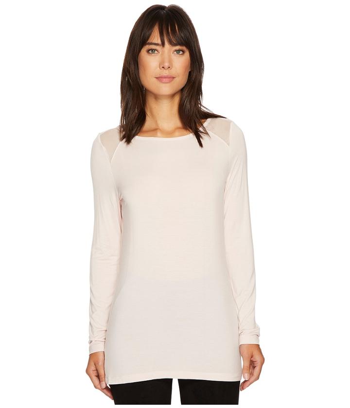 Ivanka Trump - Mesh Shoulder Patch Knit Long Sleeve Tee