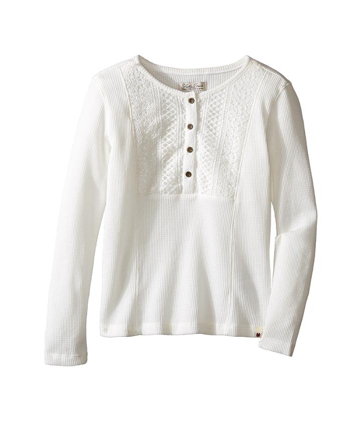 Lucky Brand Kids - Long Sleeve Thermal Top With Embroidery