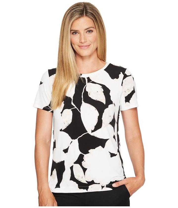 Ivanka Trump - Knit Printed Button Snap Shirt