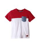 7 For All Mankind Kids - Short Sleeve Crew Neck Slub Jersey Color Block Pocket T-shirt
