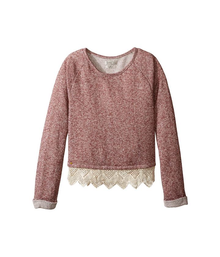 Lucky Brand Kids - Popover Top With Lace Trim And Lurex Detail