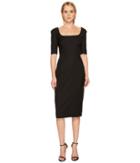 Zac Posen - Tropical Wool Short Sleeve Scoop Neck Dress