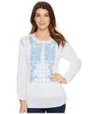 Dylan By True Grit - Embroidered And Stitched Cotton Long Sleeve Tunic