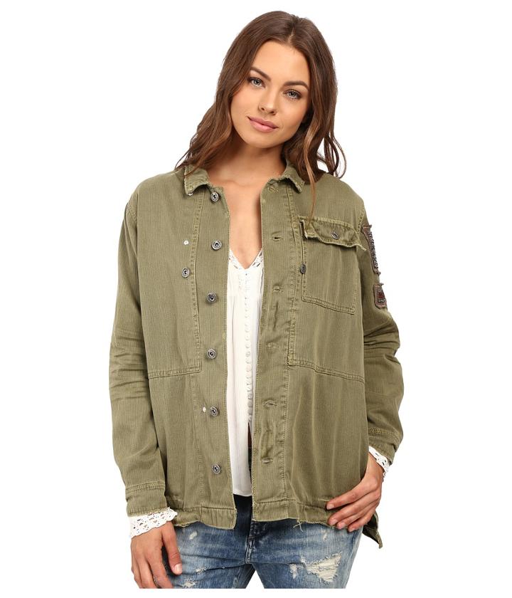 Free People - Embellished Military Jacket