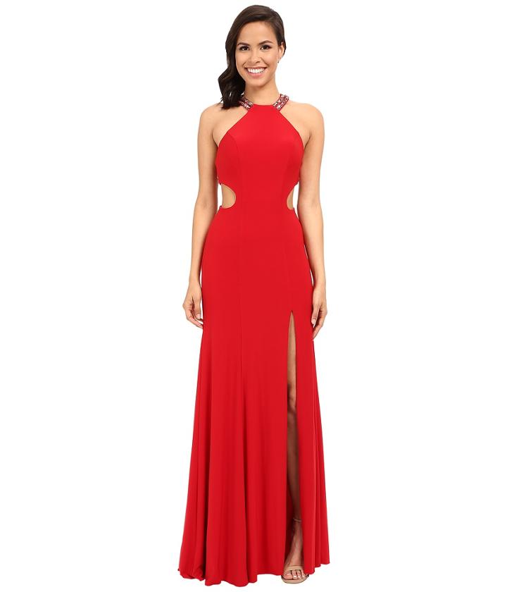 Faviana - Jersey Scoop Neck W/ Beaded Back Detail 7543