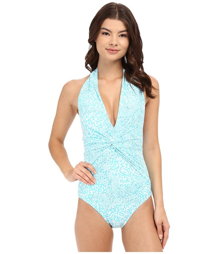 Michael Michael Kors - Lantana Deep-v Twist Halter Maillot One-piece