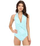 Michael Michael Kors - Lantana Deep-v Twist Halter Maillot One-piece