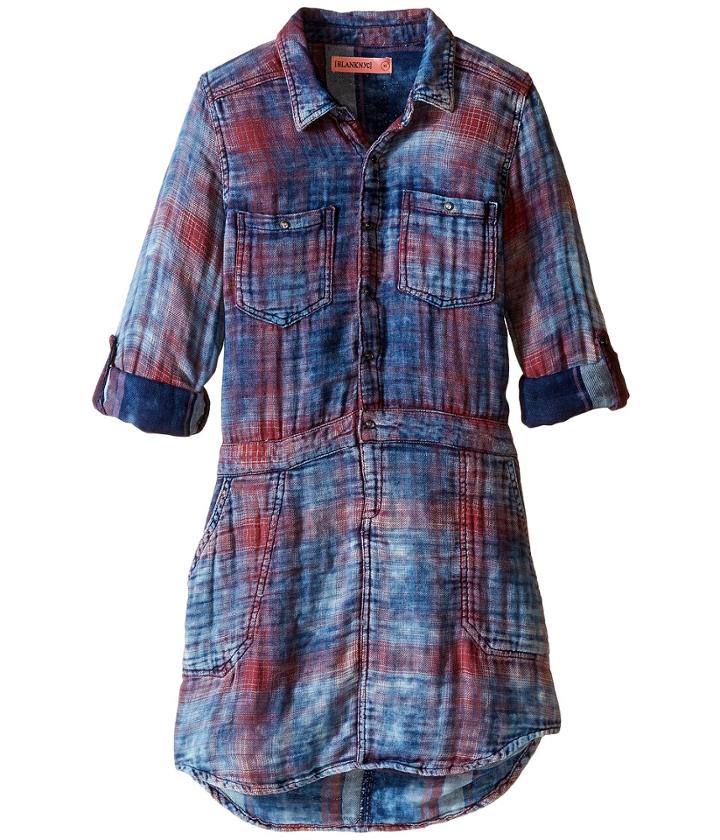 Blank Nyc Kids - Plaid Shirtdress In Jitney