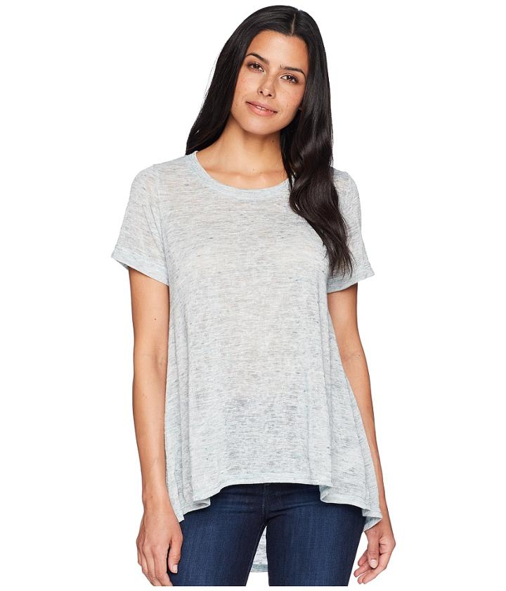 Nally &amp; Millie - Short Sleeve High-low Tunic With Pleated Back