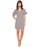 Maggy London - Flower Bud Jacquard Arc Shoulder Shift