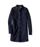 7 For All Mankind Kids - Long Sleeve Snap-up Denim Shirtdress