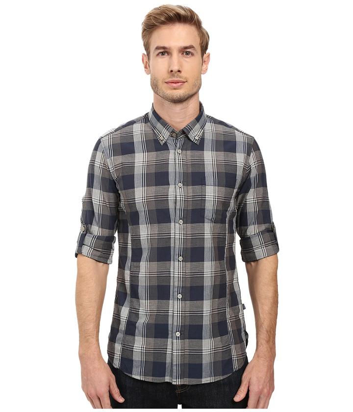 John Varvatos Star U.s.a. - Slim Fit Button Down Collar Sport Shirt With Roll Up Sleeve And Single Chest Pocket W387s2b