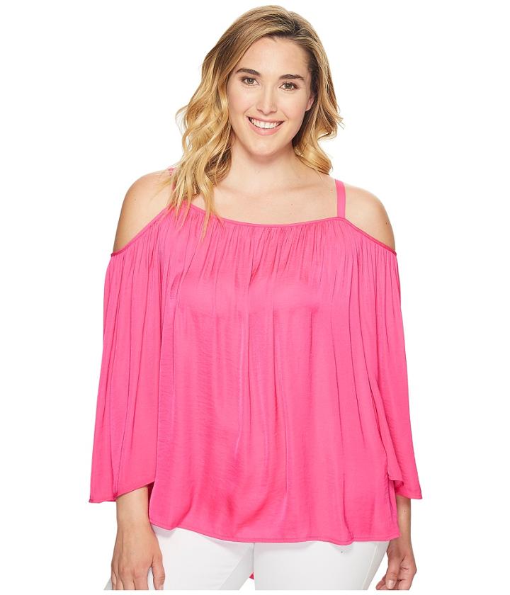 Vince Camuto Specialty Size - Plus Size Long Sleeve Cold Shoulder Blouse