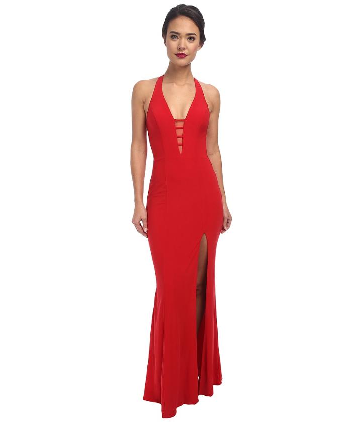 Faviana V-neck Chiffon Dress 7540