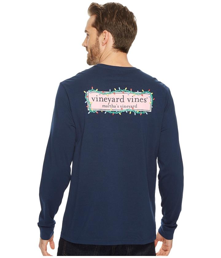 Vineyard Vines - Long Sleeve Logo Box Lights Pocket Tee