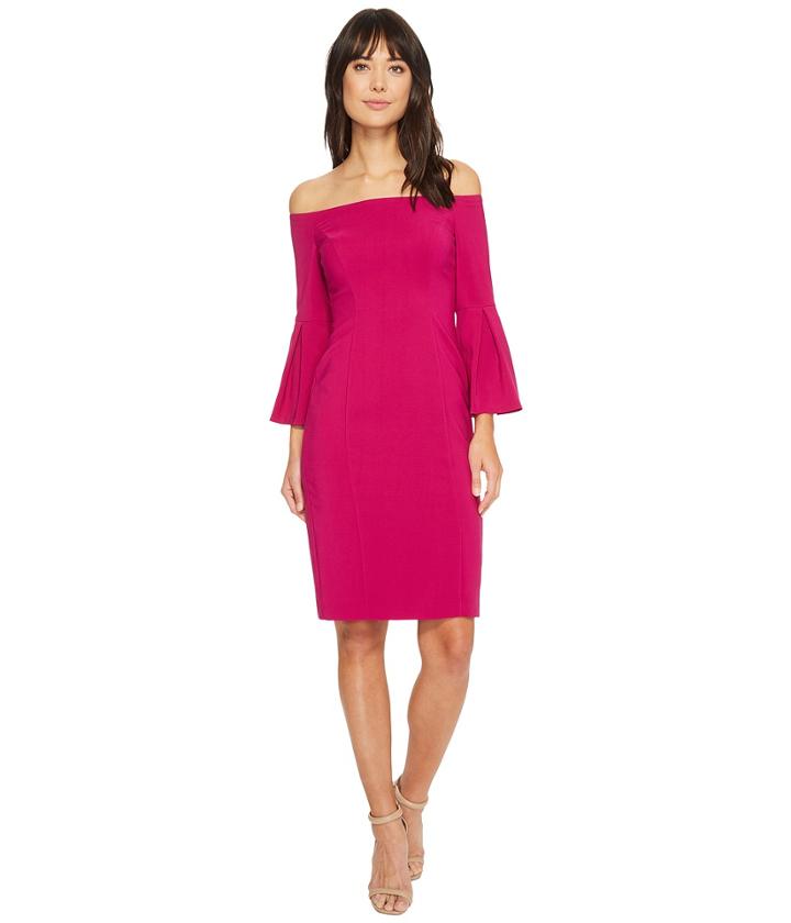 Vince Camuto - Crepe Bodycon Dress W/ Flounce Sleeves