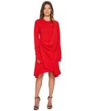 Sonia Rykiel - Runway Cashmere Long Sleeve Drape Front Dress