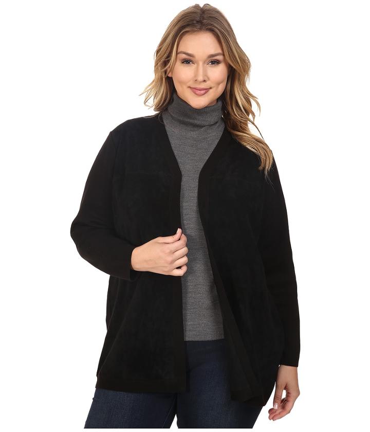 Calvin Klein Plus - Plus Size Cardigan W/ Suede Front