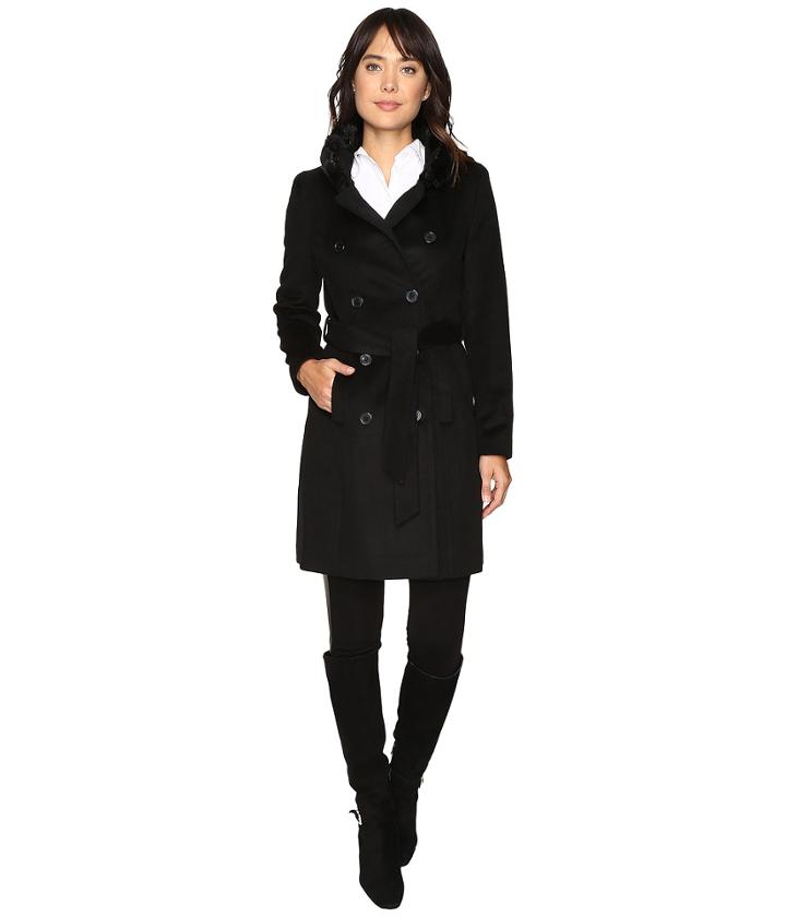 Lauren Ralph Lauren - Double Breast Faux Fur Collar Military