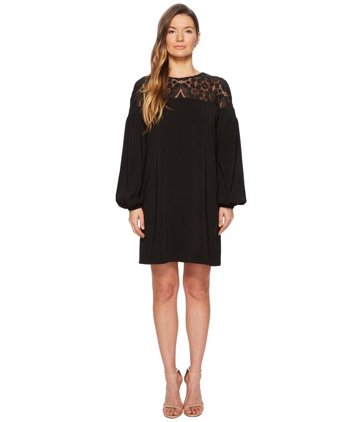 Ml Monique Lhuillier - Long Sleeve Lace Yoke Dress