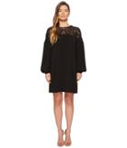 Ml Monique Lhuillier - Long Sleeve Lace Yoke Dress
