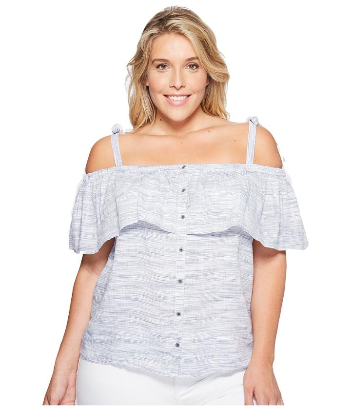 Lucky Brand - Plus Size Space Dyed Ruffle Top