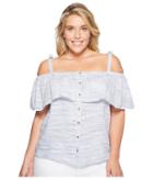 Lucky Brand - Plus Size Space Dyed Ruffle Top
