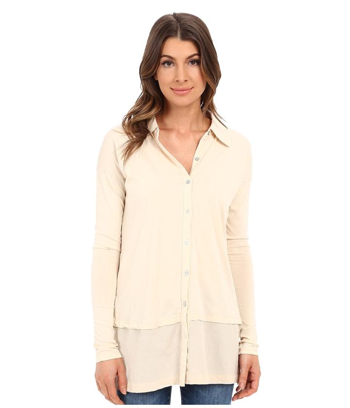 Mod-o-doc - Supreme Jersey Drop Shoulder Contrast Hem Button Front Shirt