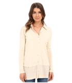 Mod-o-doc - Supreme Jersey Drop Shoulder Contrast Hem Button Front Shirt