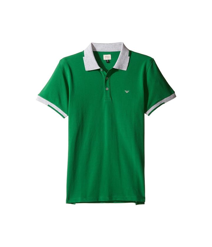 Armani Junior - Polo With Gray Collar And Sleeve