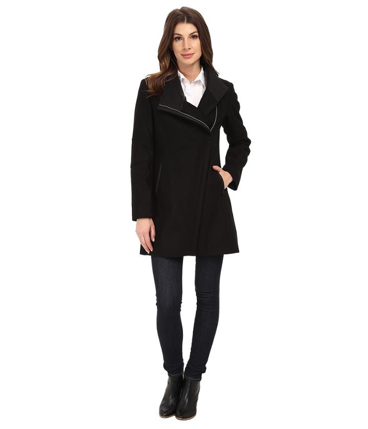 Calvin Klein - Wool Asymmetrical Zip Coat