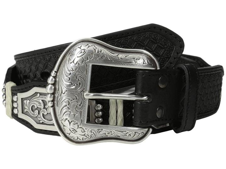 Ariat Scalloped Belt W/ Rectangle Floral Concho