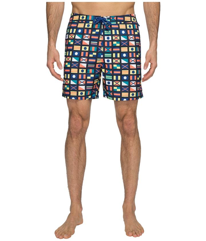 Original Penguin - Nautical Flag Printed Swim Shorts