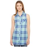 Roper - 0854 Turquoise Plaid Sleeveless Shirt