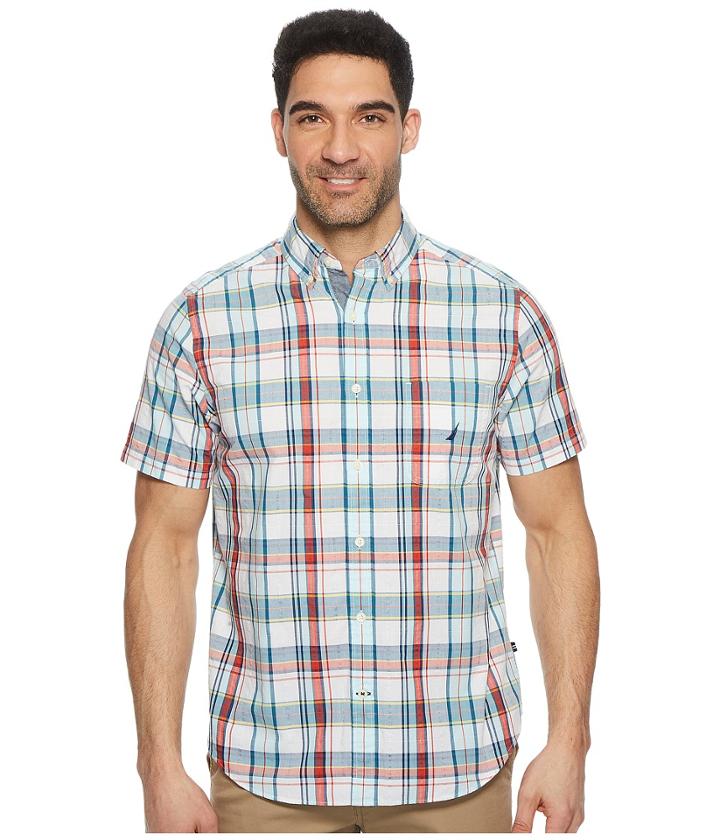 Nautica - Short Sleeve Large Scale Plaid Woven Shirt
