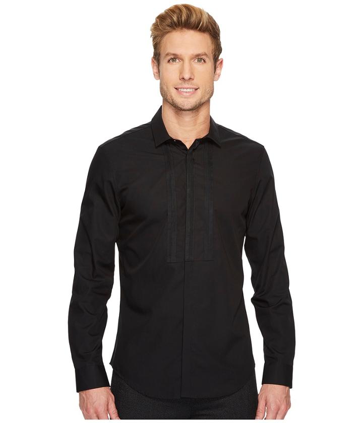 Calvin Klein - Solid Piece Dyed Poplin Bib Button Down Shirt