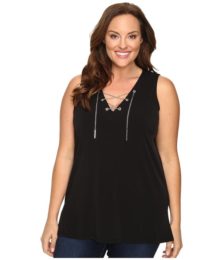 Michael Michael Kors - Plus Size Sleeveless Chain Lace-up Tunic