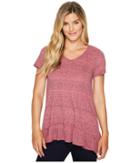 Mod-o-doc - Moroccan Trellis Short Sleeve Ruffle Hem Tunic