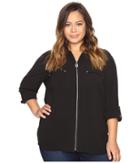 Michael Michael Kors - Plus Size Dog Tag Zip Top