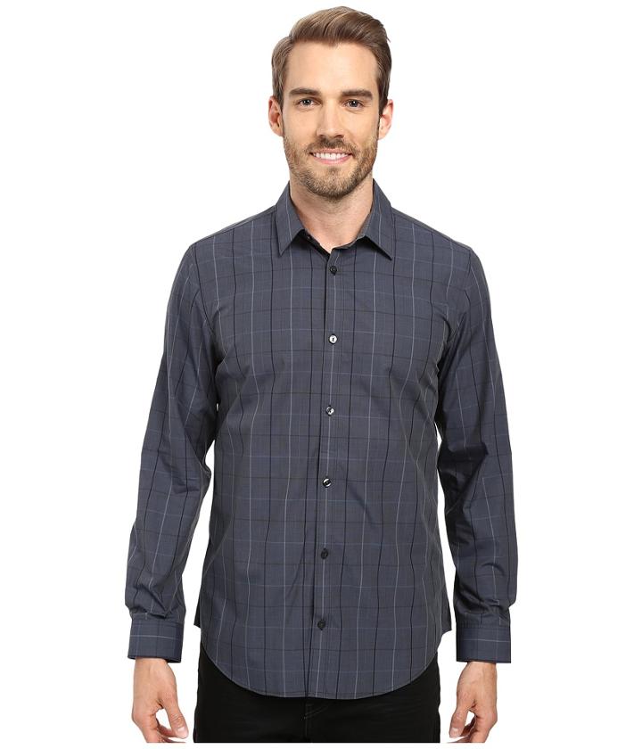 Calvin Klein - Long Sleeve Infinite Cool Large Window Plaid Shirt